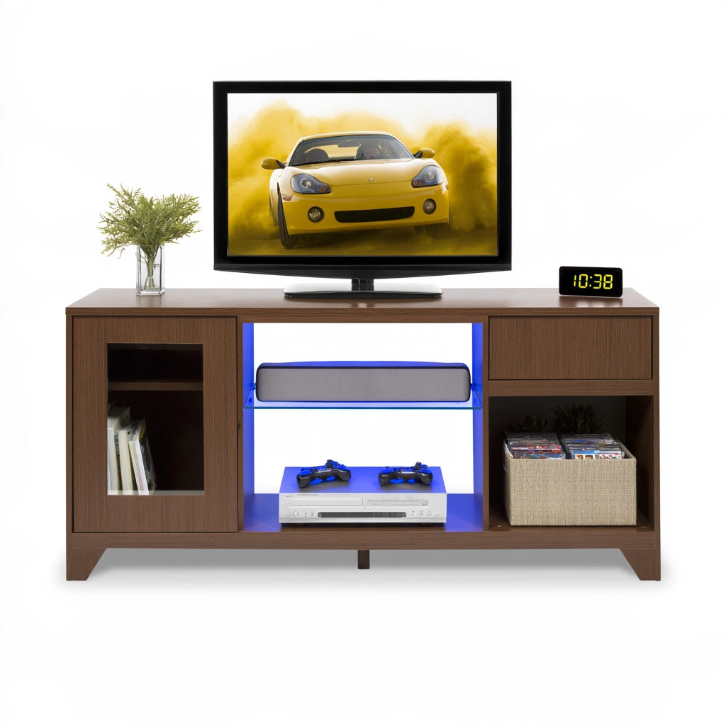 Tv-meubel van hout, kleur naturelbruin