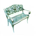 Opbergbank met aluminium frame, kleur groen
