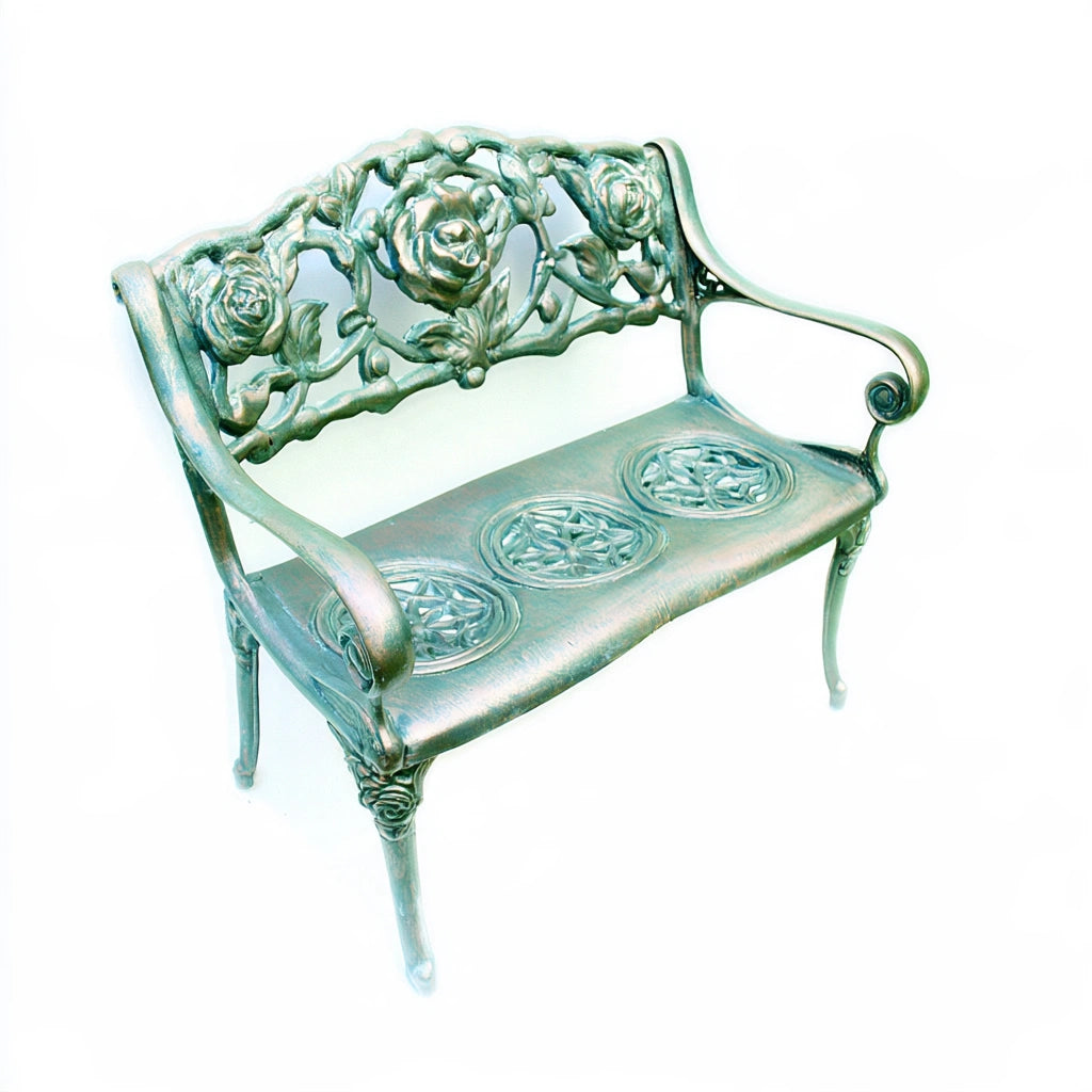 Opbergbank met aluminium frame, kleur groen