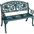 Opbergbank met aluminium frame, kleur groen
