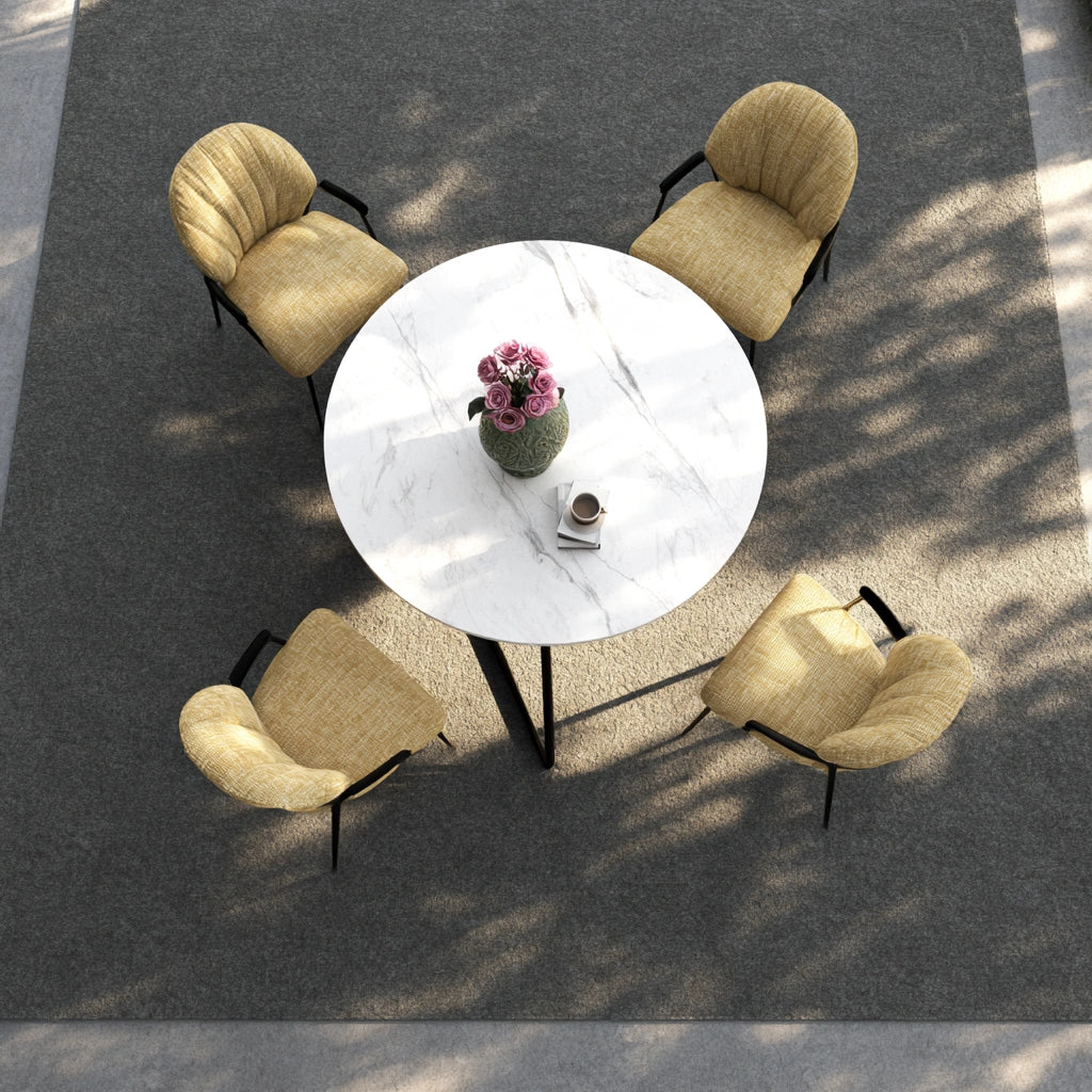 Eetkamerset met tafel en stoelen, kleur grijs