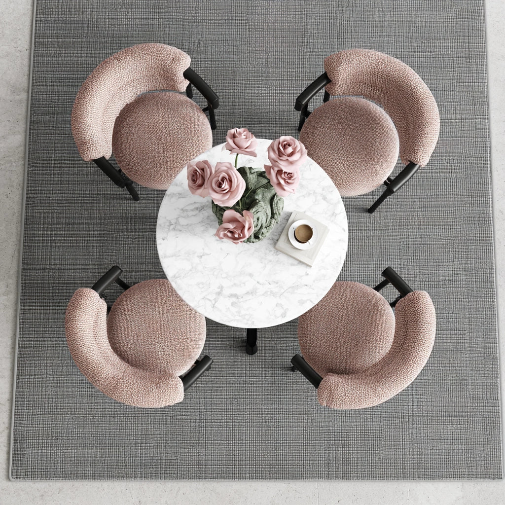 Eetkamerset met tafel en stoelen, kleur grijs