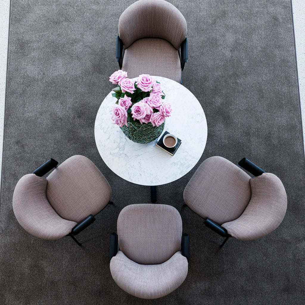 Eetkamerset met tafel en stoelen, kleur grijs