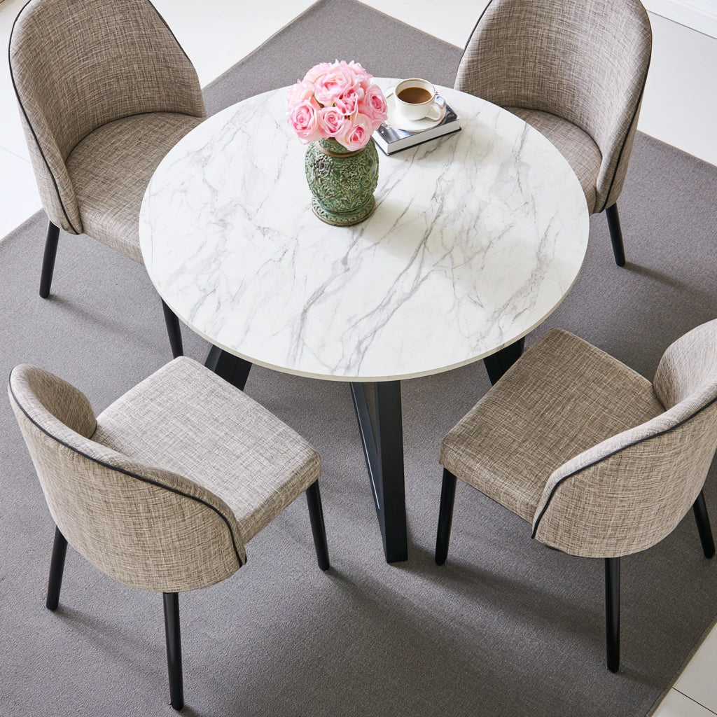 Eetkamerset met tafel en stoelen, kleur grijs