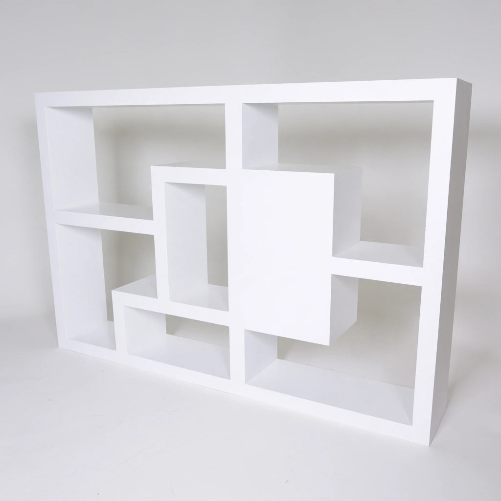 Boekenkast met vijf niveaus, kleur wit